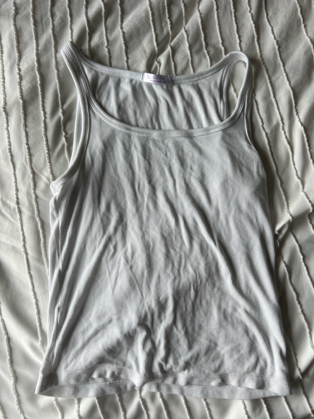 Classic White Ribbed Tank Top - Women's Essential